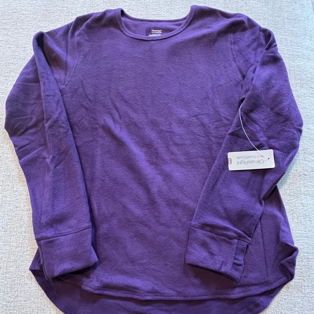 ClimateRight‎ by Cuddl Duds Purple Stretch Fleece Long Sleeve Top XL NWT